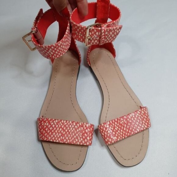 J.Crew Snake Skin Print Ankle Strap Leather Sandals Size 7 - Picture 3 of 13